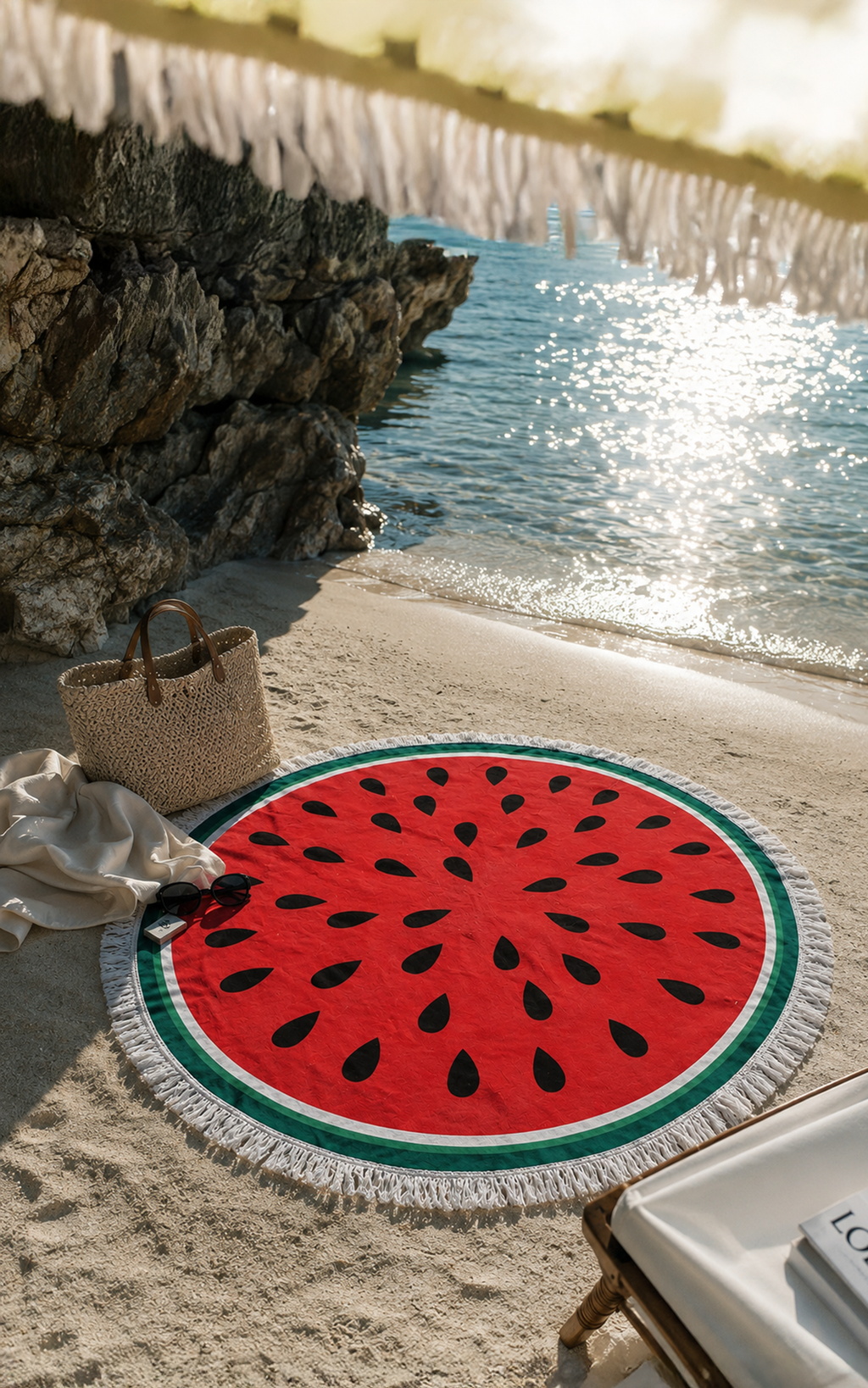 Watermelon Circle Beach Towel