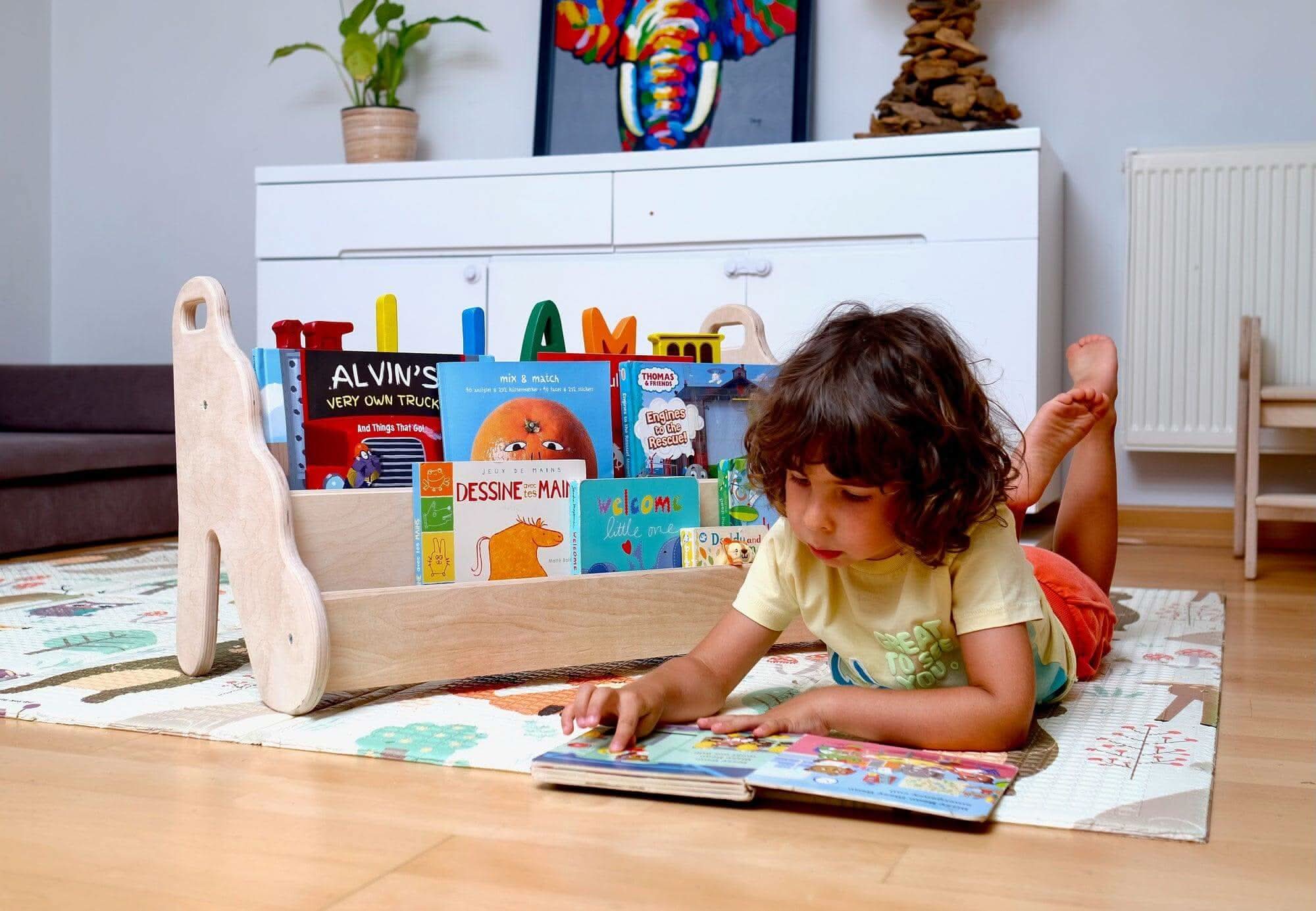 Seatable Wooden Bookshelf / Small-Medium-Large Size