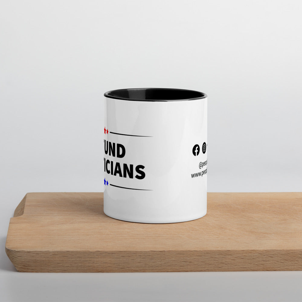 Defund Politicians (Red and Blue) Mug with Color Inside