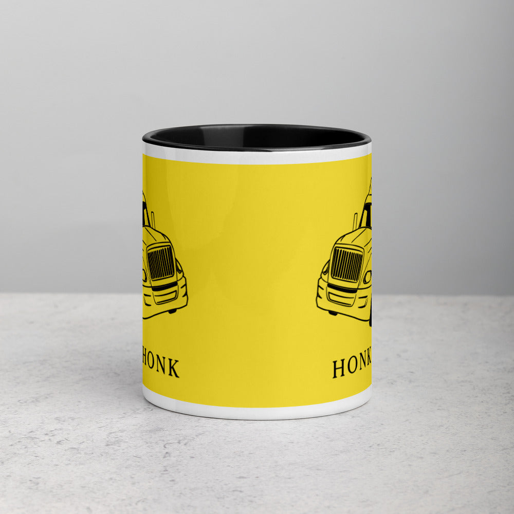 Honk Hunk Trucker Protest (Don't Tread) Mug with Color Inside