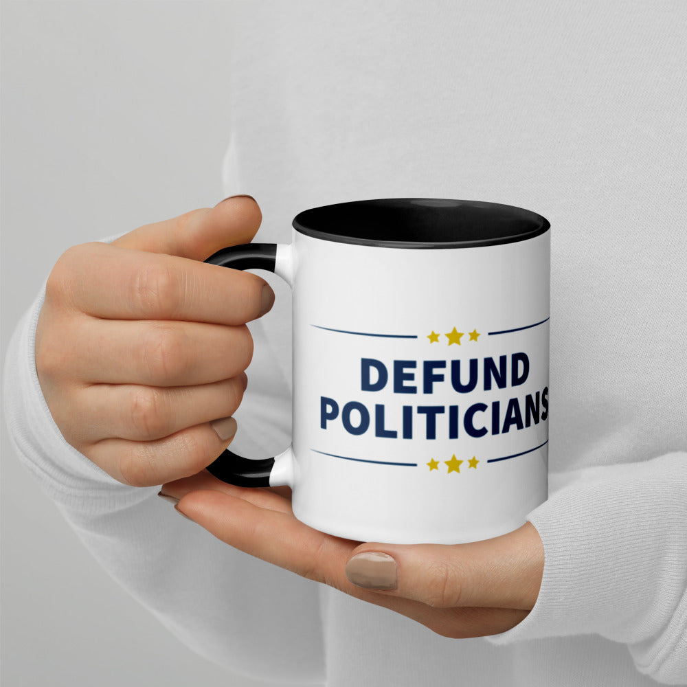 Defund Politicians (People for Liberty) Mug with Color Inside
