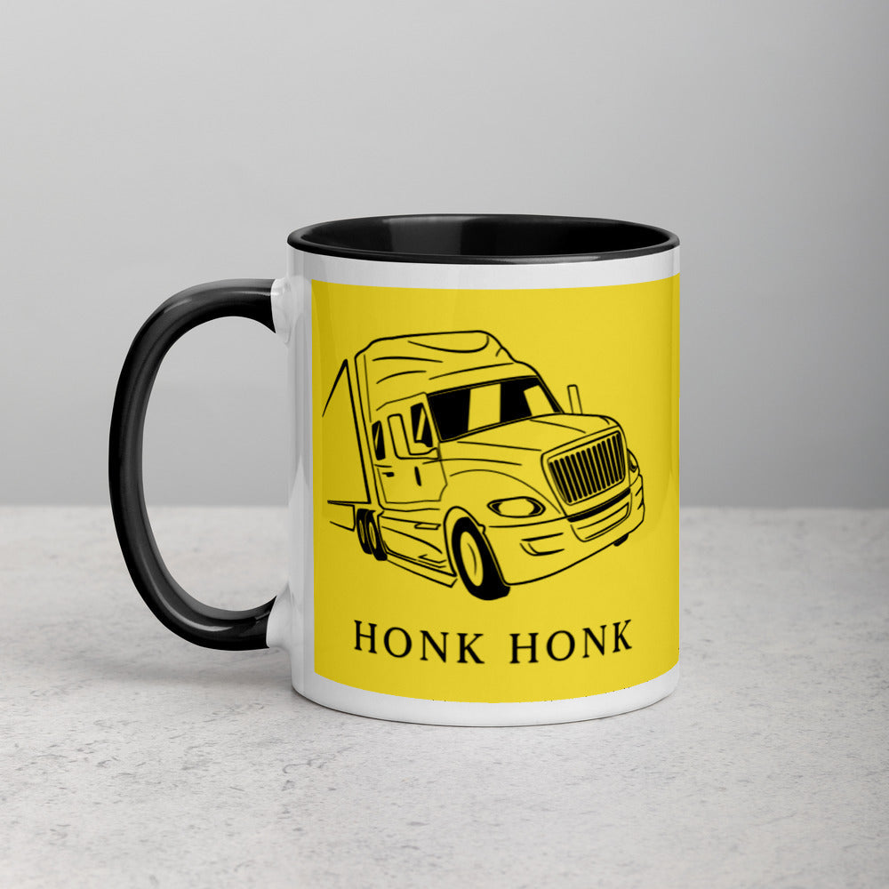 Honk Hunk Trucker Protest (Don't Tread) Mug with Color Inside