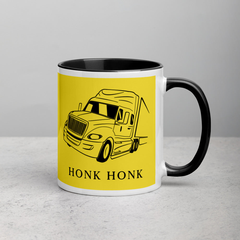 Honk Hunk Trucker Protest (Don't Tread) Mug with Color Inside
