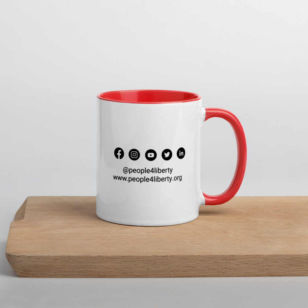 Defund Politicians (Red and Blue) Mug with Color Inside
