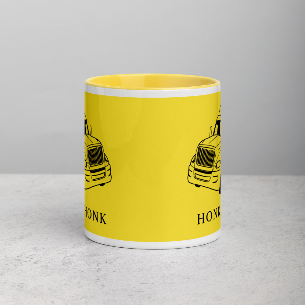 Honk Hunk Trucker Protest (Don't Tread) Mug with Color Inside