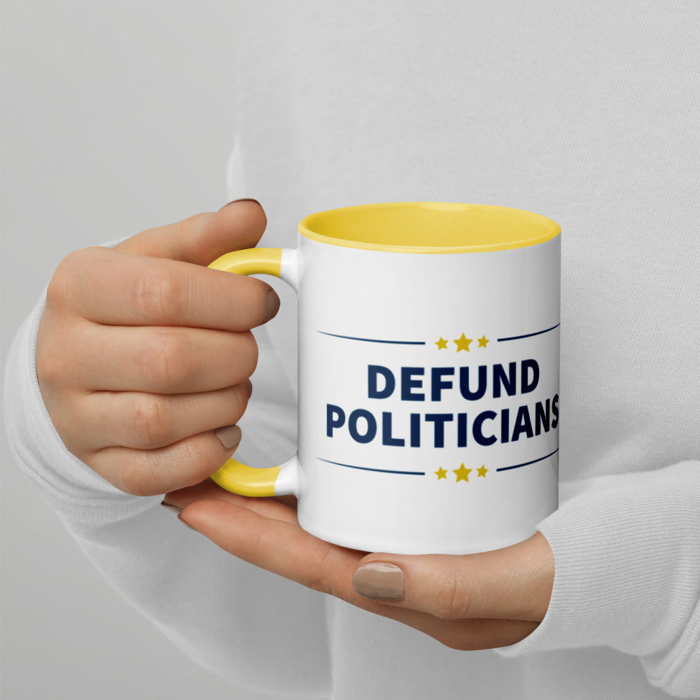 Defund Politicians (People for Liberty) Mug with Color Inside