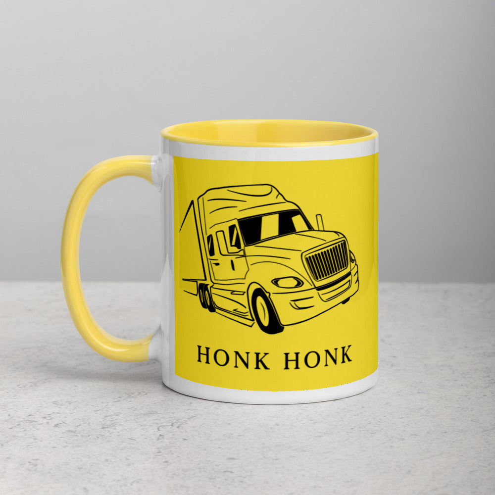 Honk Hunk Trucker Protest (Don't Tread) Mug with Color Inside