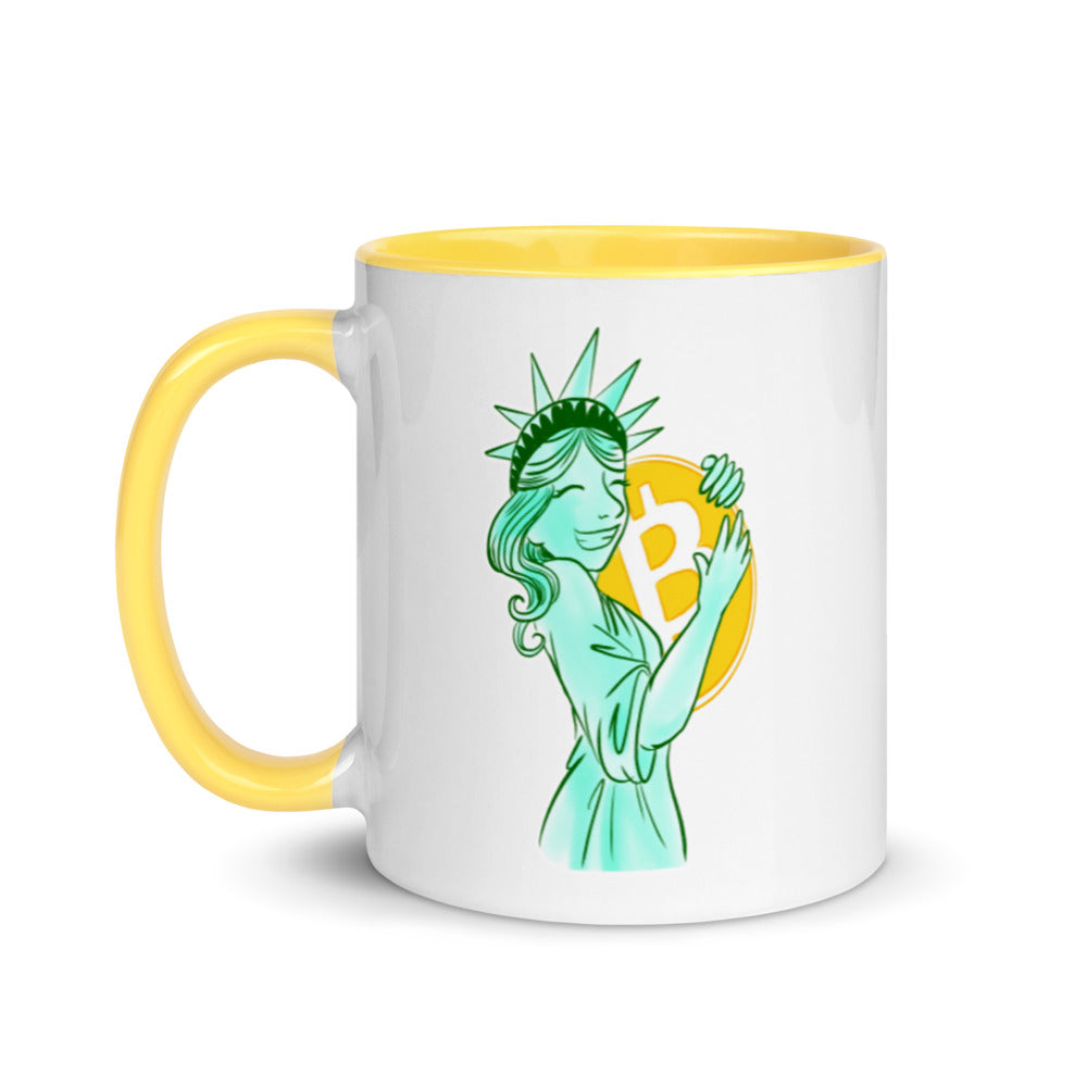 Bitcoin Statue of Liberty Mug with Color Inside