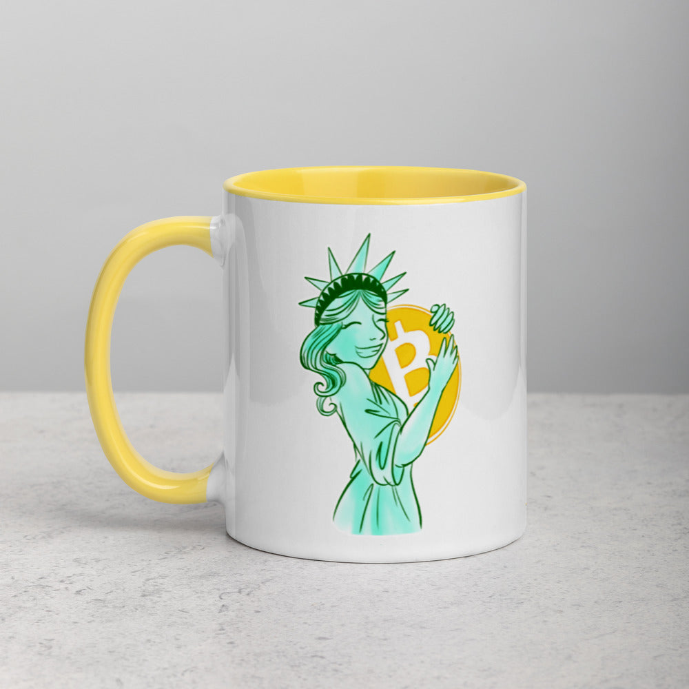 Bitcoin Statue of Liberty Mug with Color Inside
