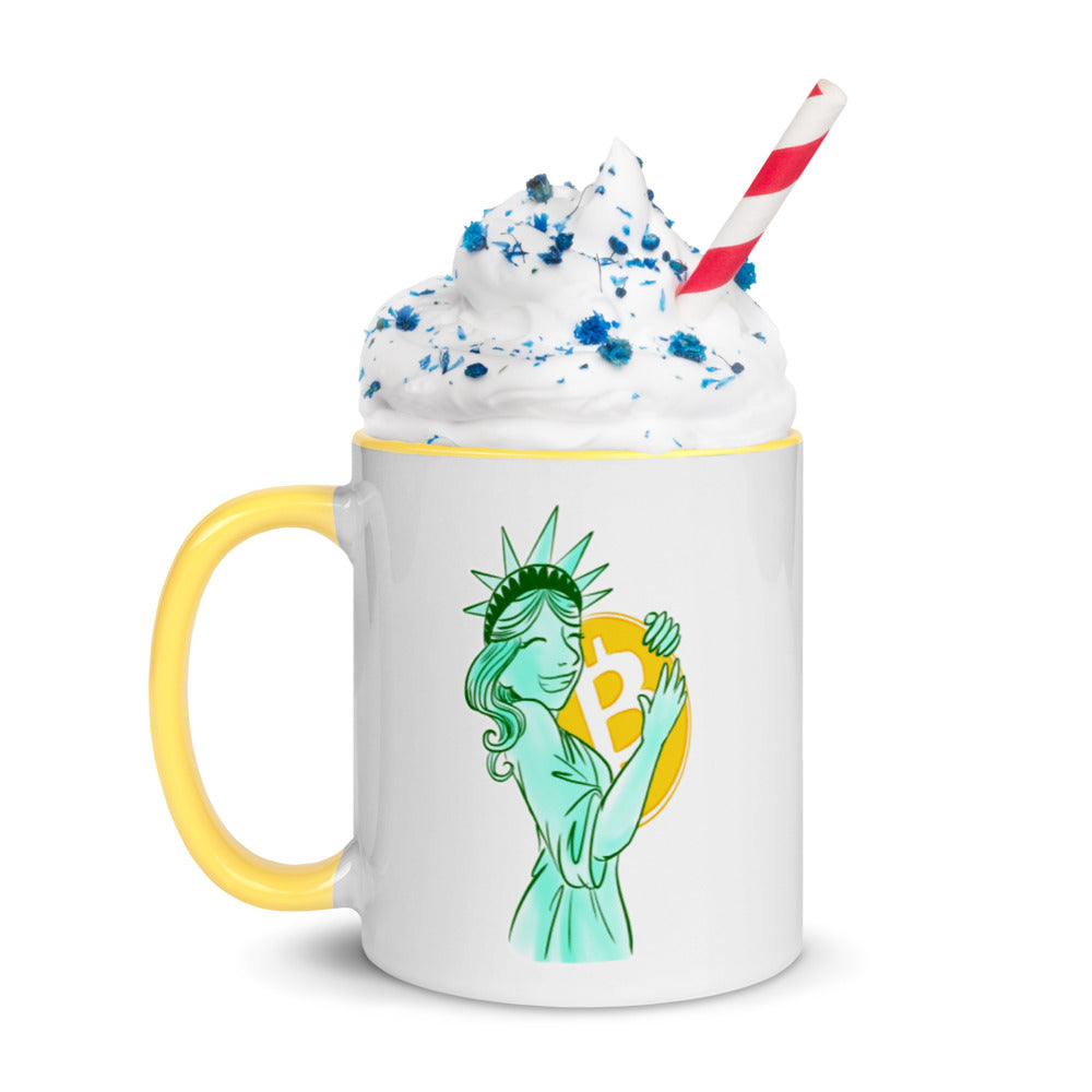 Bitcoin Statue of Liberty Mug with Color Inside