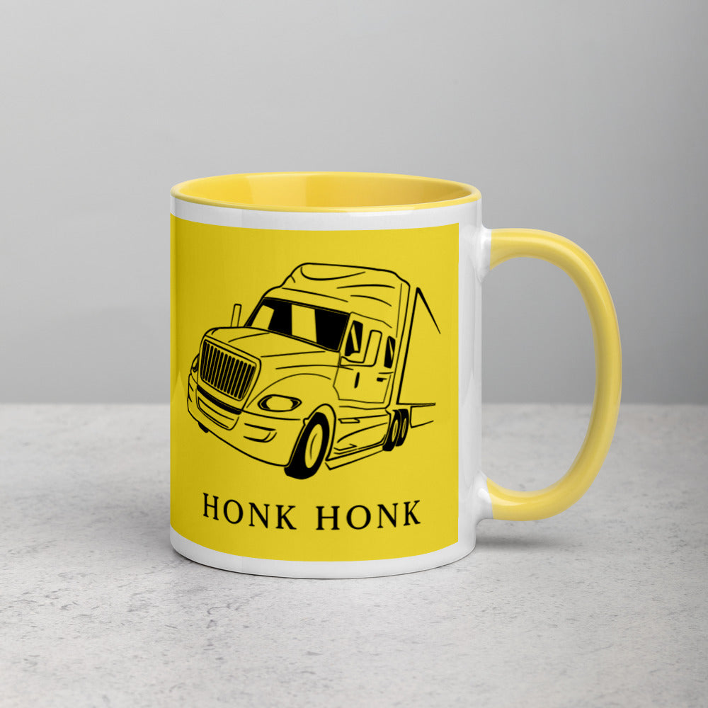 Honk Hunk Trucker Protest (Don't Tread) Mug with Color Inside