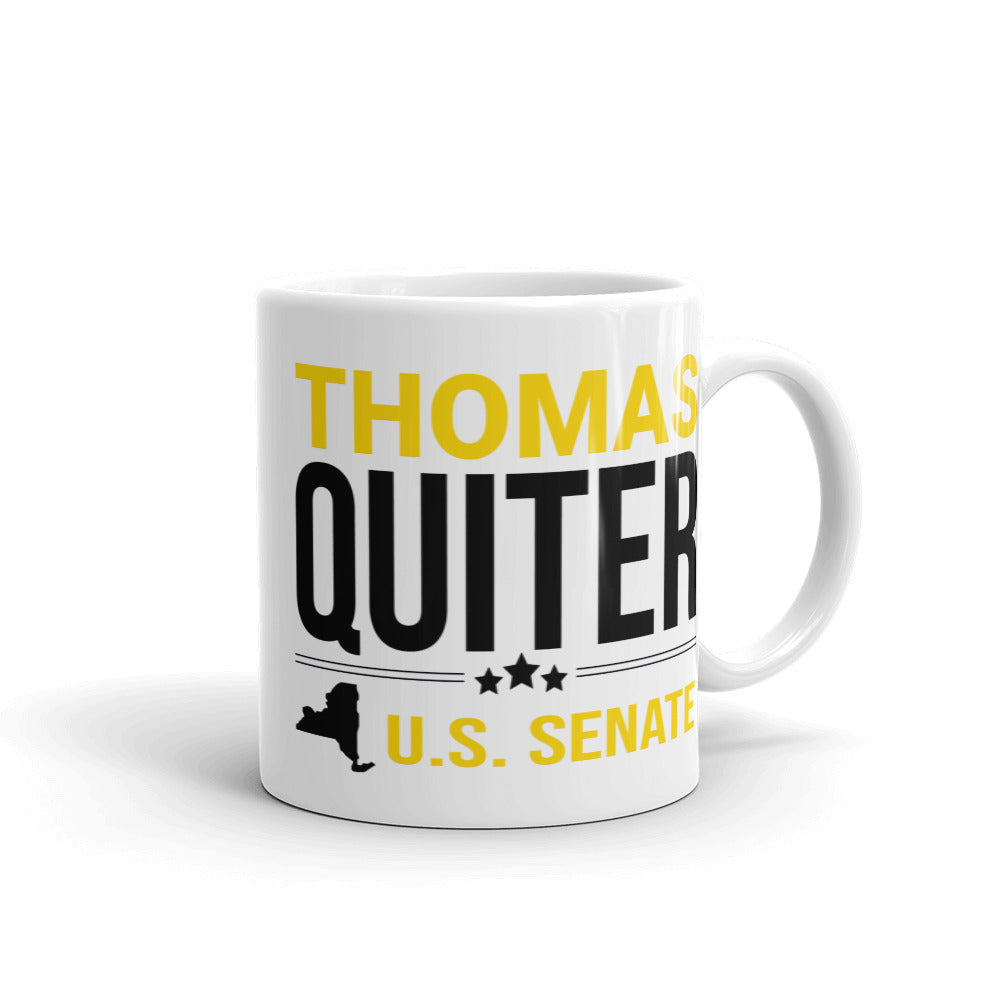 Quiter for US Senate White glossy mug