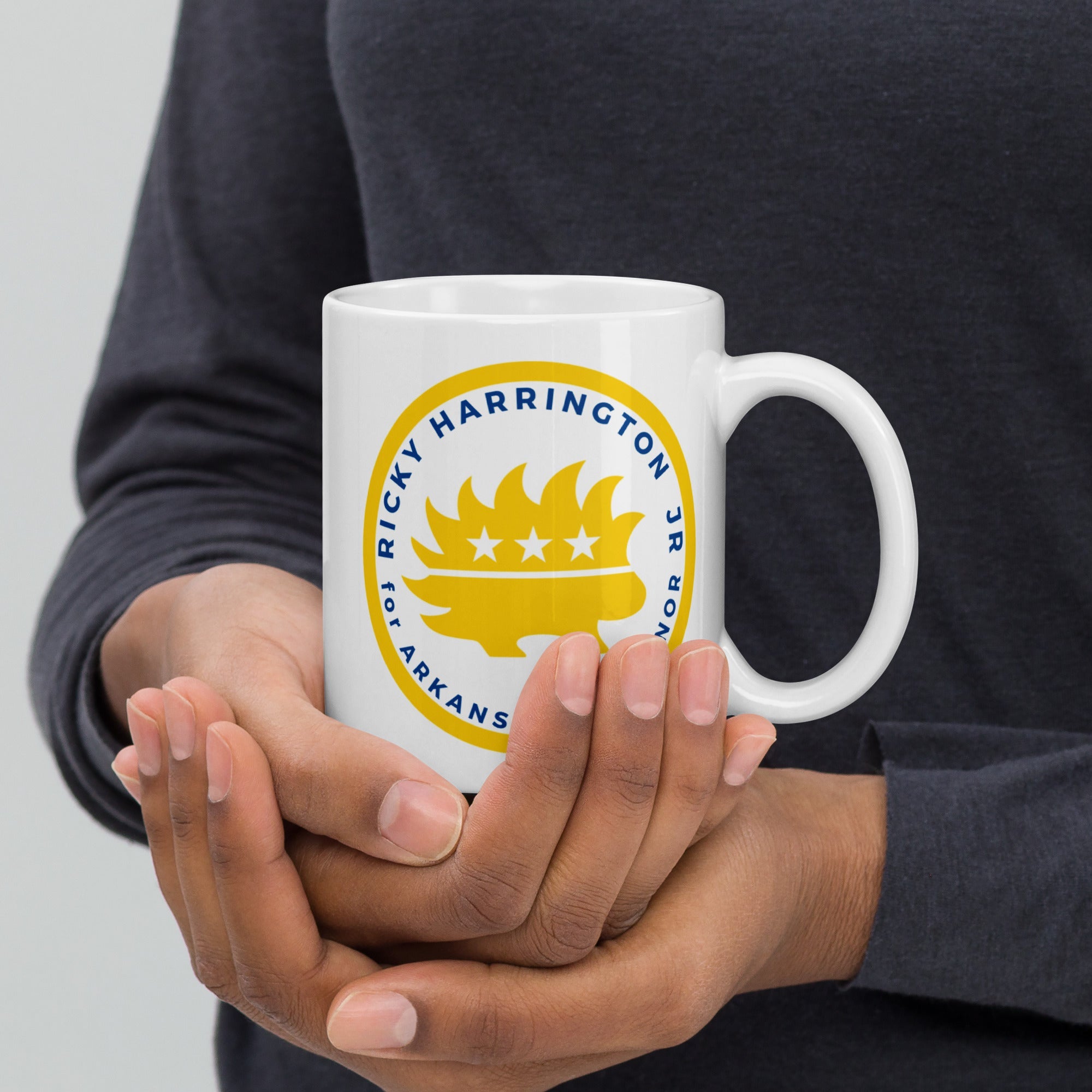 Ricky Harrington for Governor Arkansas White glossy mug
