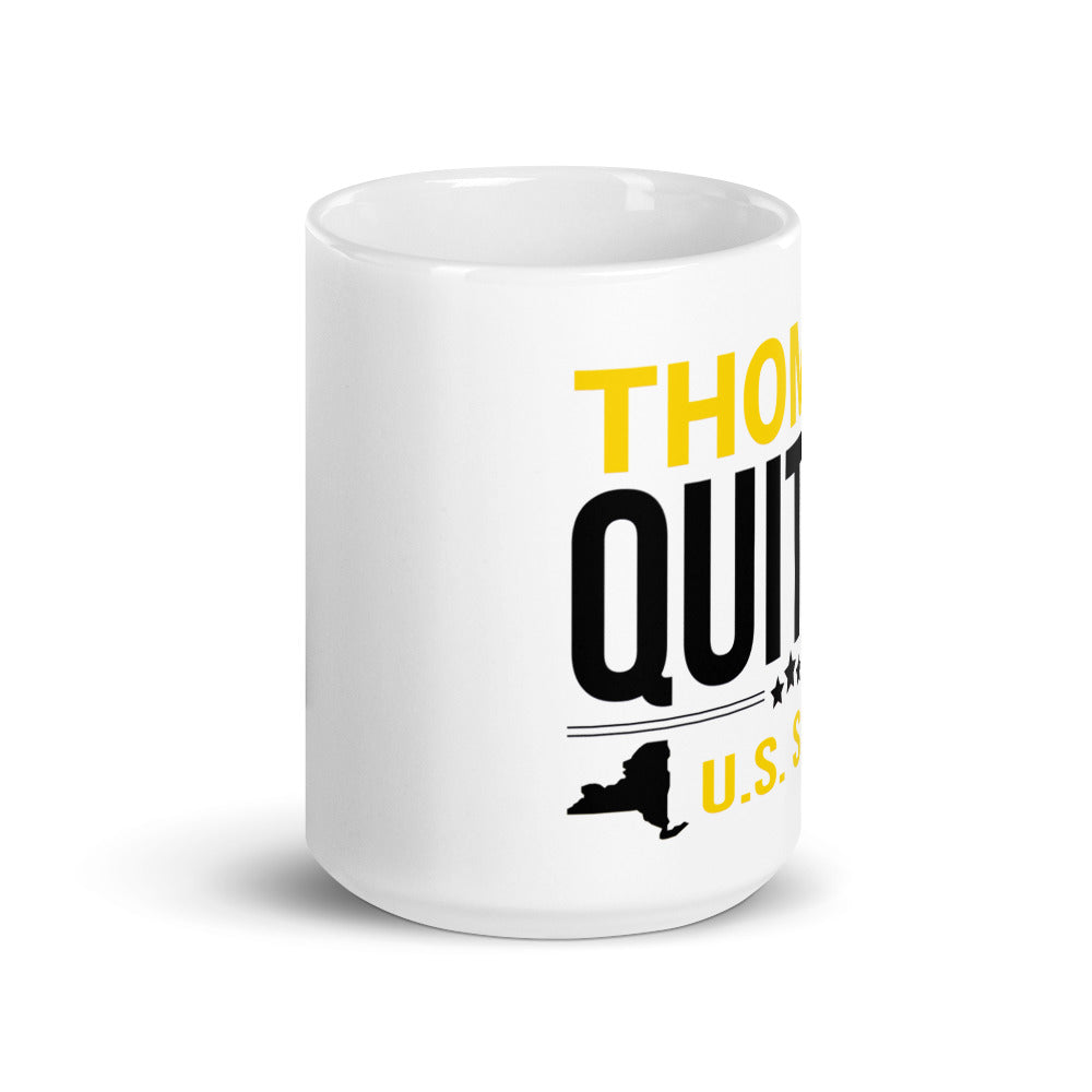 Quiter for US Senate White glossy mug