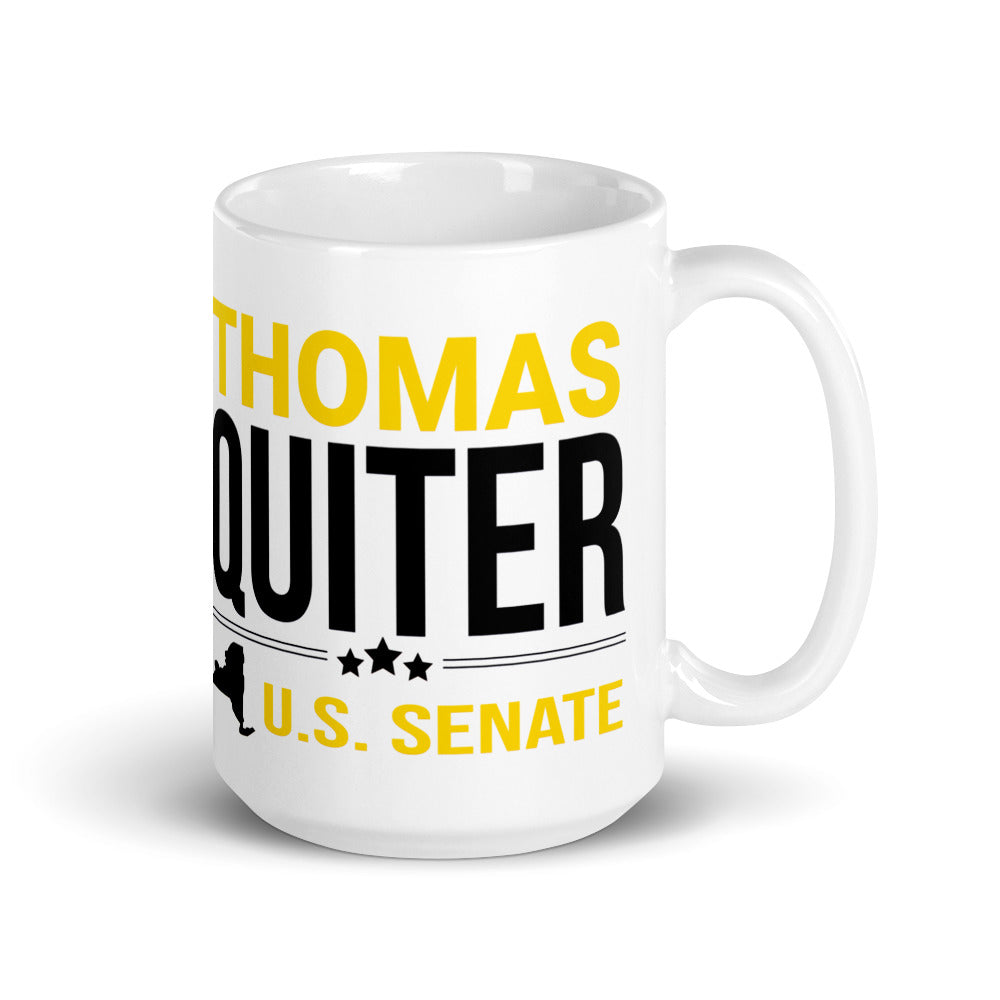 Quiter for US Senate White glossy mug