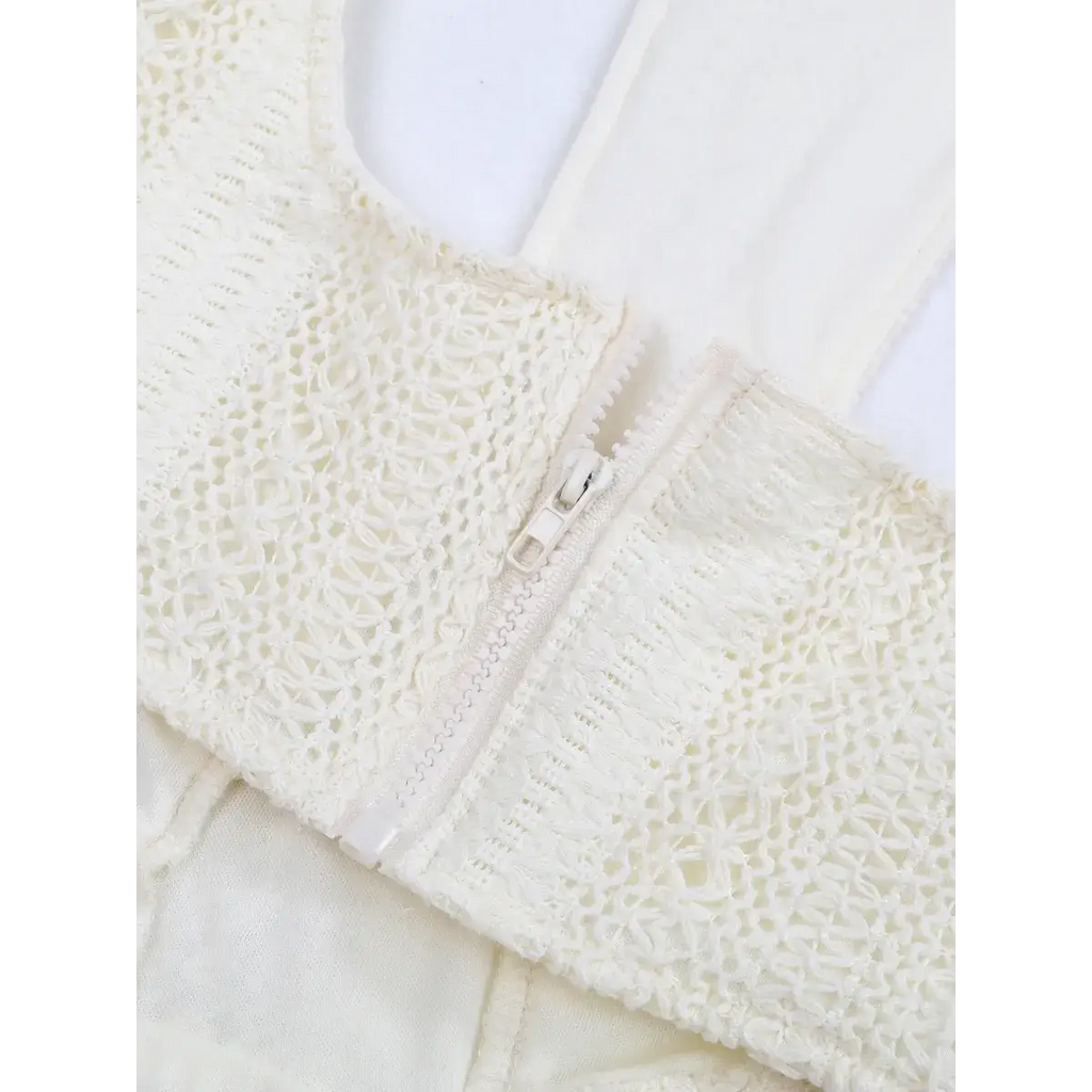 White Lace Turtleneck Dress: Sexy Slim Fit with Tassel Sleeves