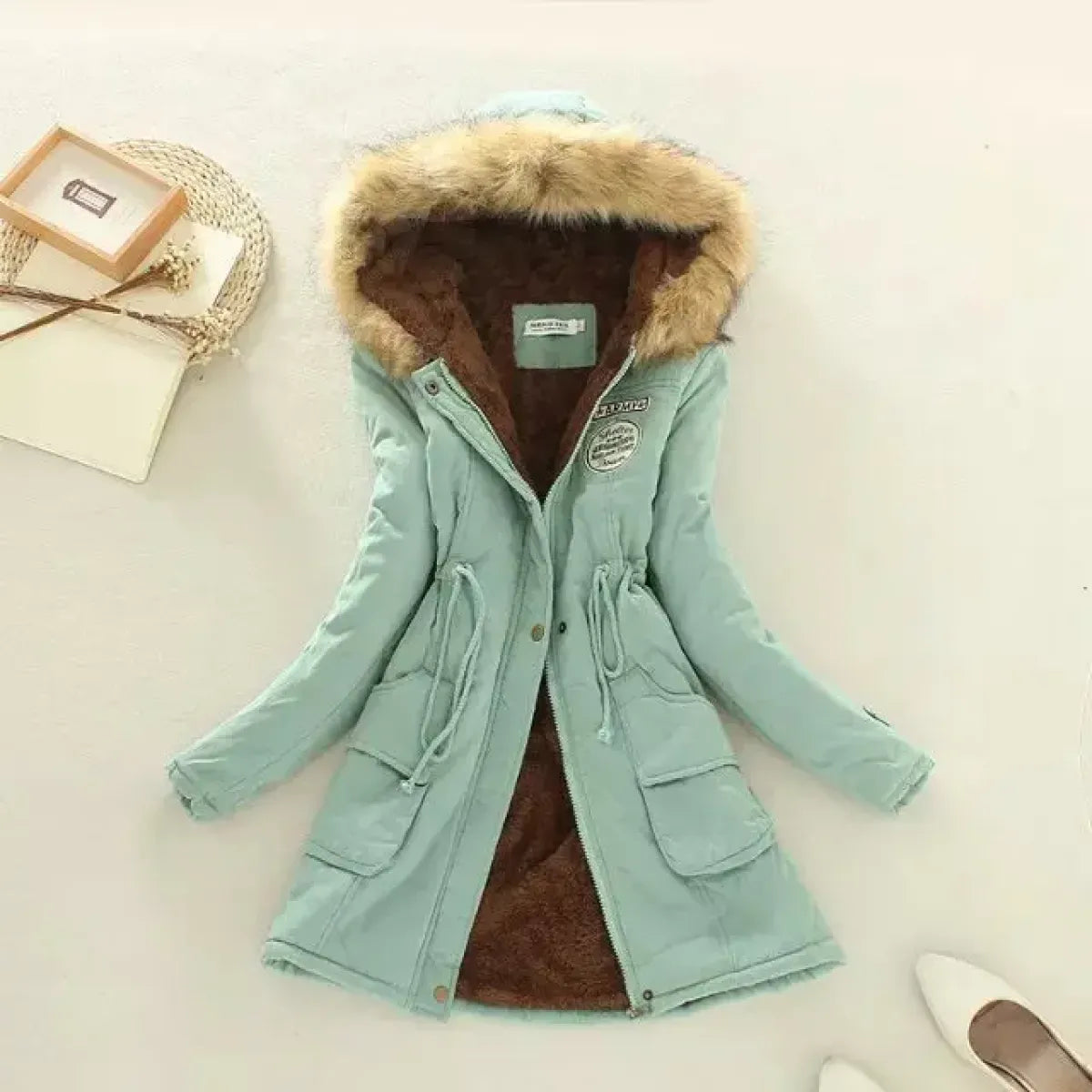 Women's Winter Cotton Jacket - Hooded Slim Fit Warm Parka