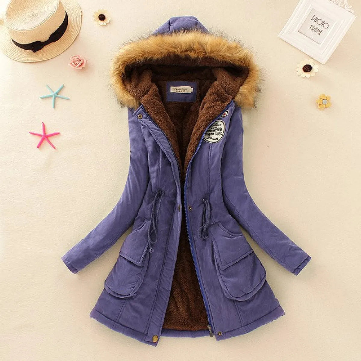 Women's Winter Cotton Jacket - Hooded Slim Fit Warm Parka