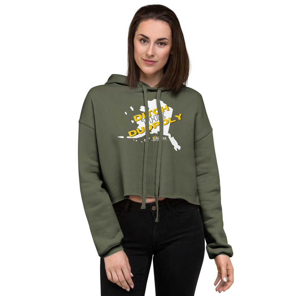 Ditch the Duopoly - Alaska LP Crop Hoodie