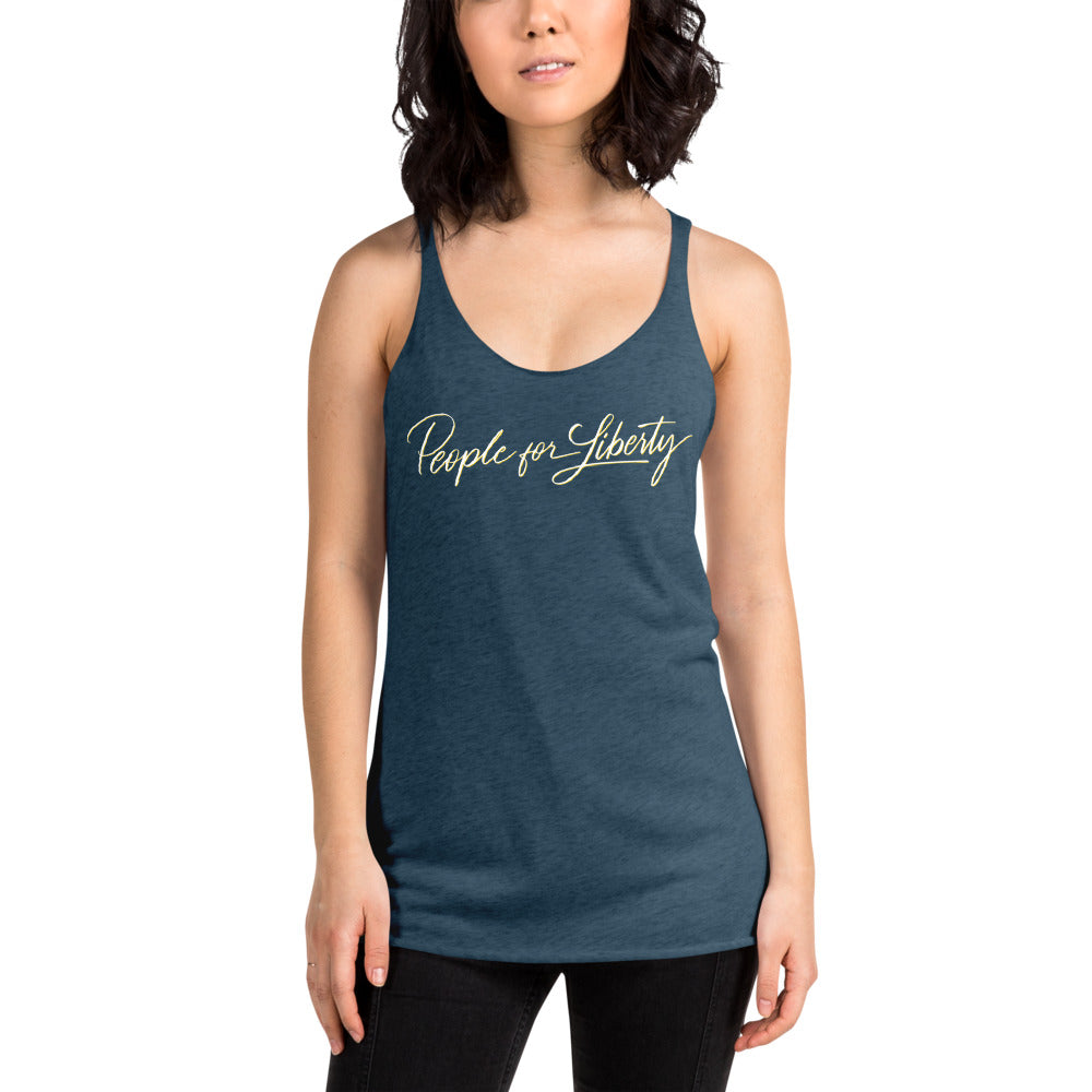 People for Liberty (Script) Women's Racerback Tank