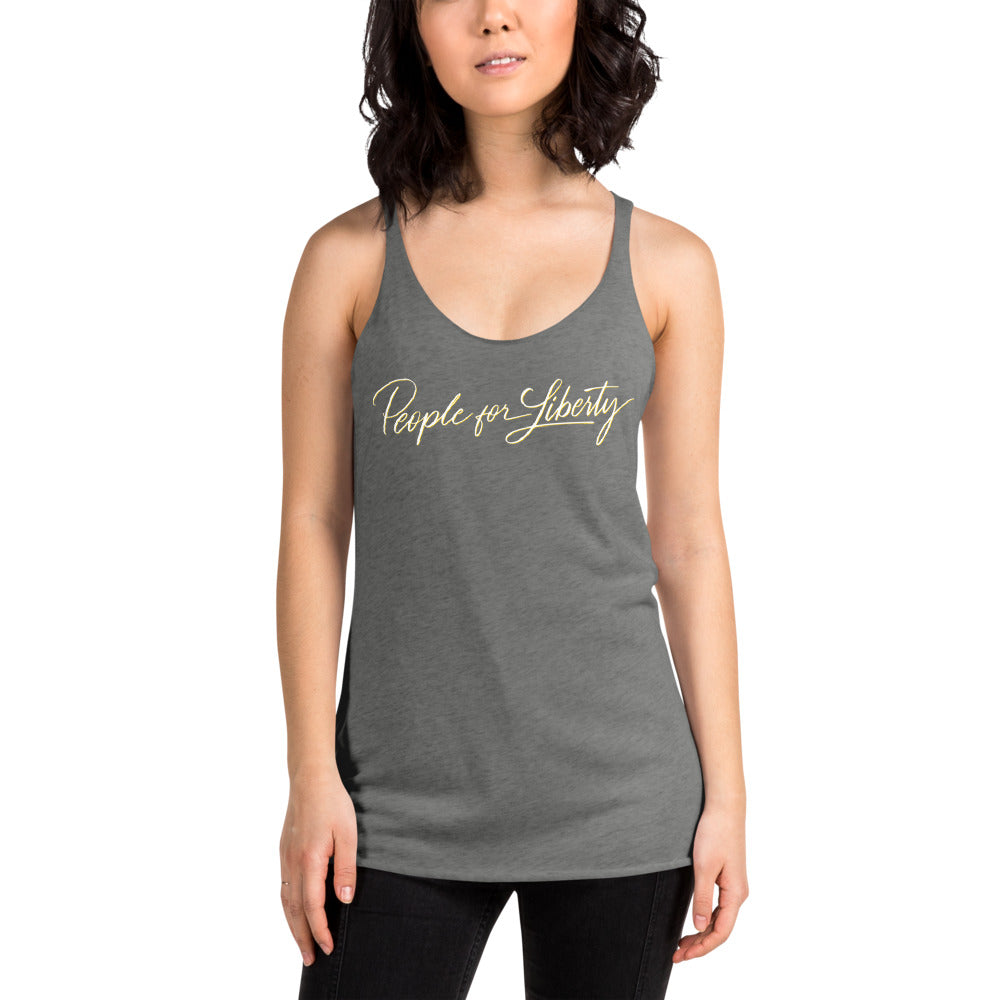 People for Liberty (Script) Women's Racerback Tank