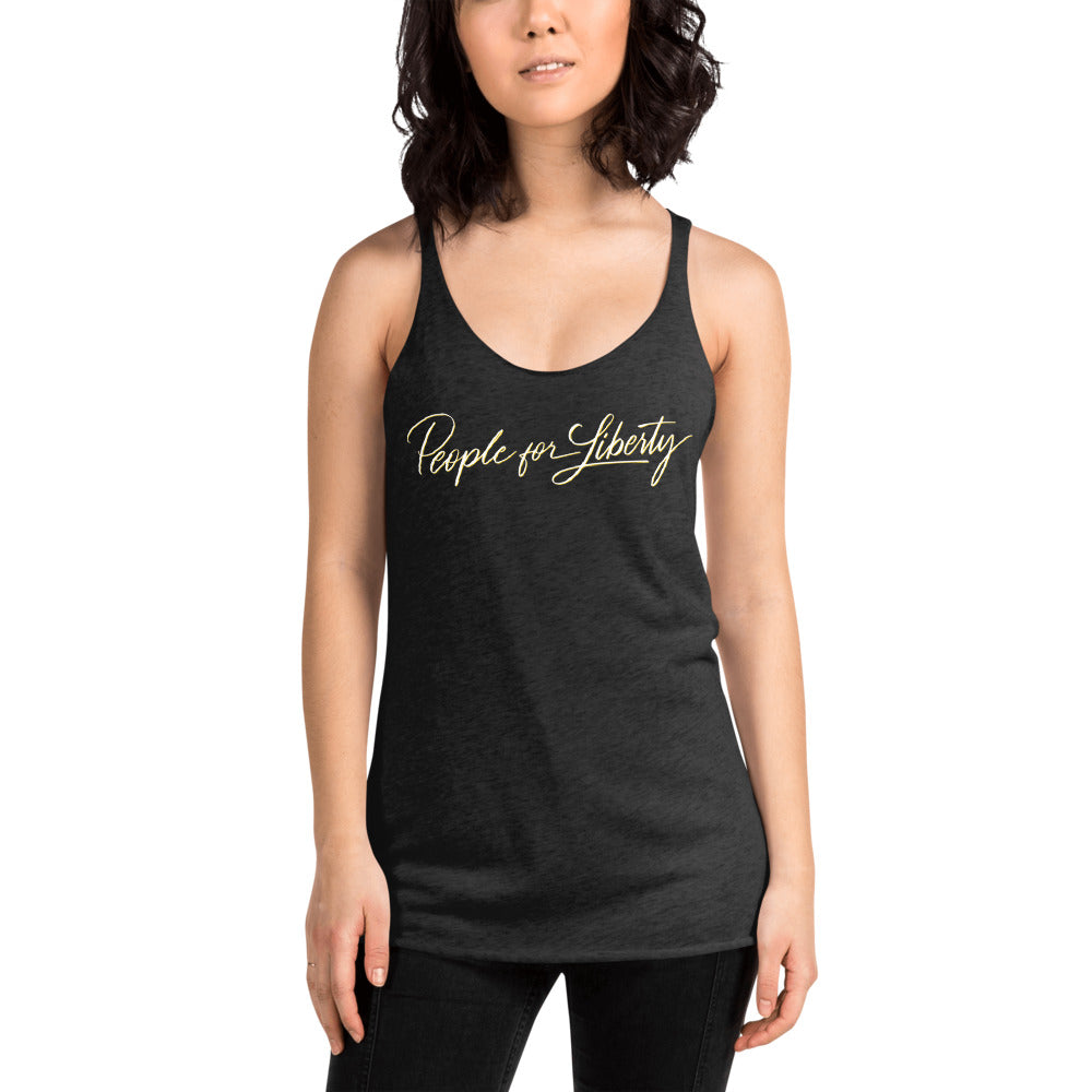 People for Liberty (Script) Women's Racerback Tank