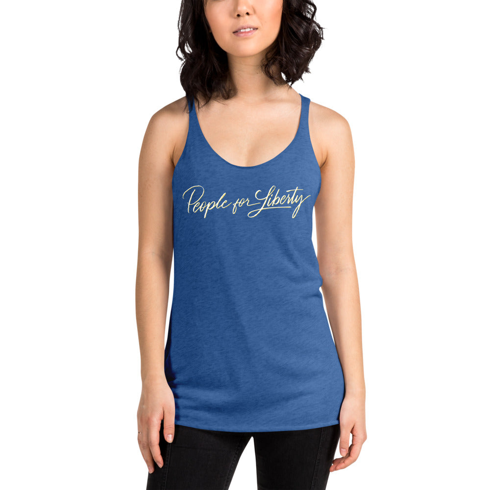 People for Liberty (Script) Women's Racerback Tank