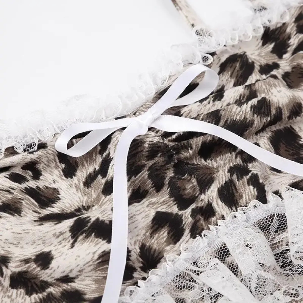 Leopard Print Lace Ruffle Tank Top – Y2K Coquette Cropped Camisole