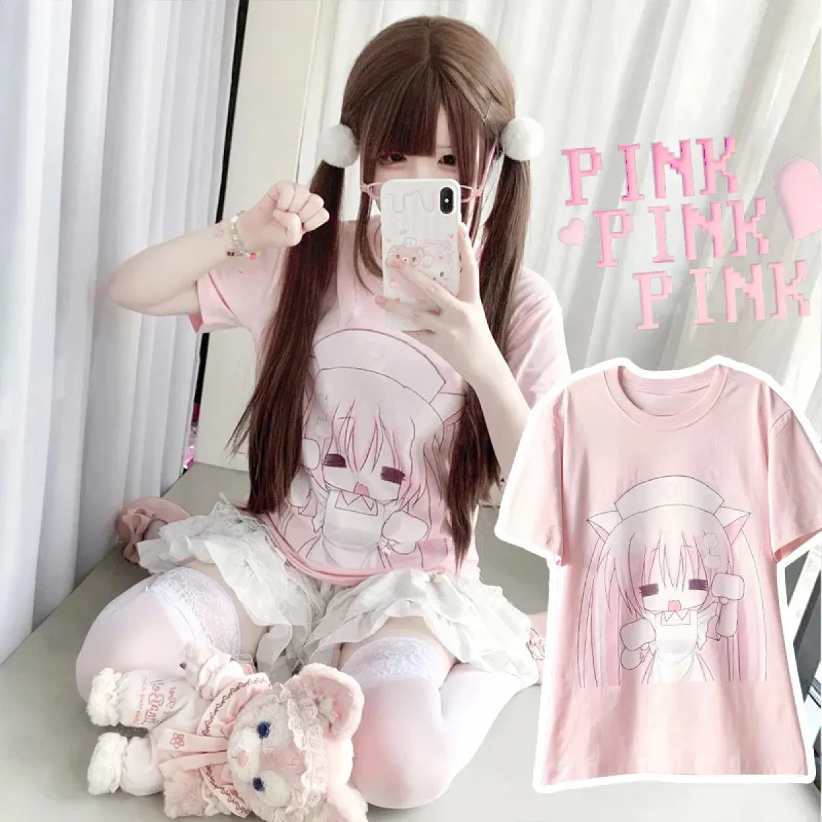 Harajuku Kawaii Anime T-Shirt – Y2K Cute Cartoon Tee