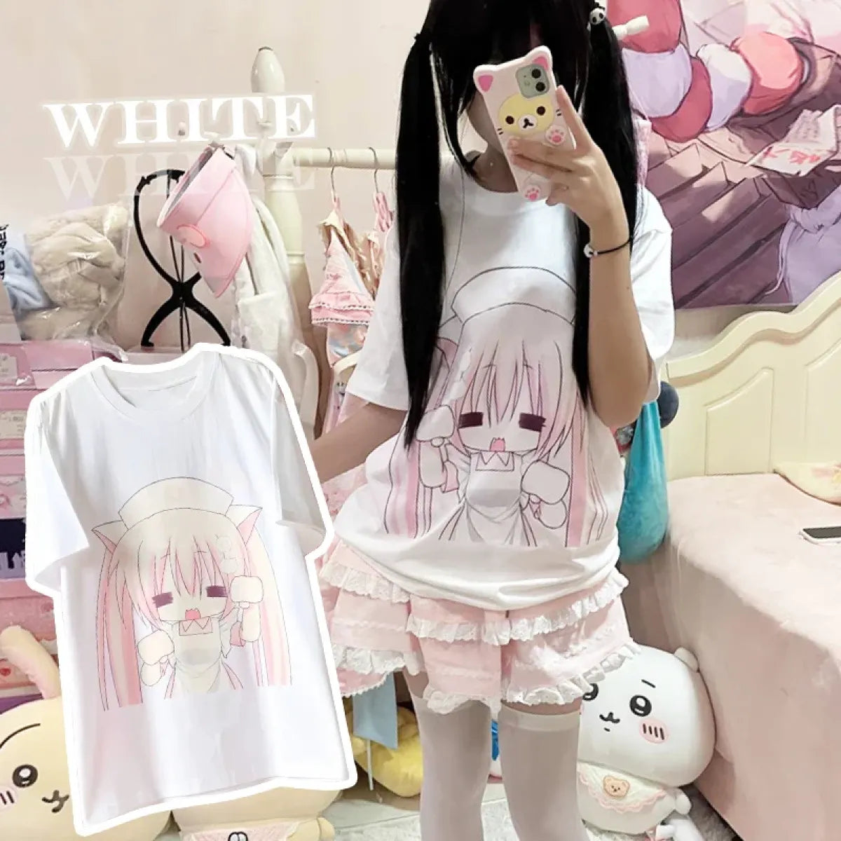 Harajuku Kawaii Anime T-Shirt – Y2K Cute Cartoon Tee
