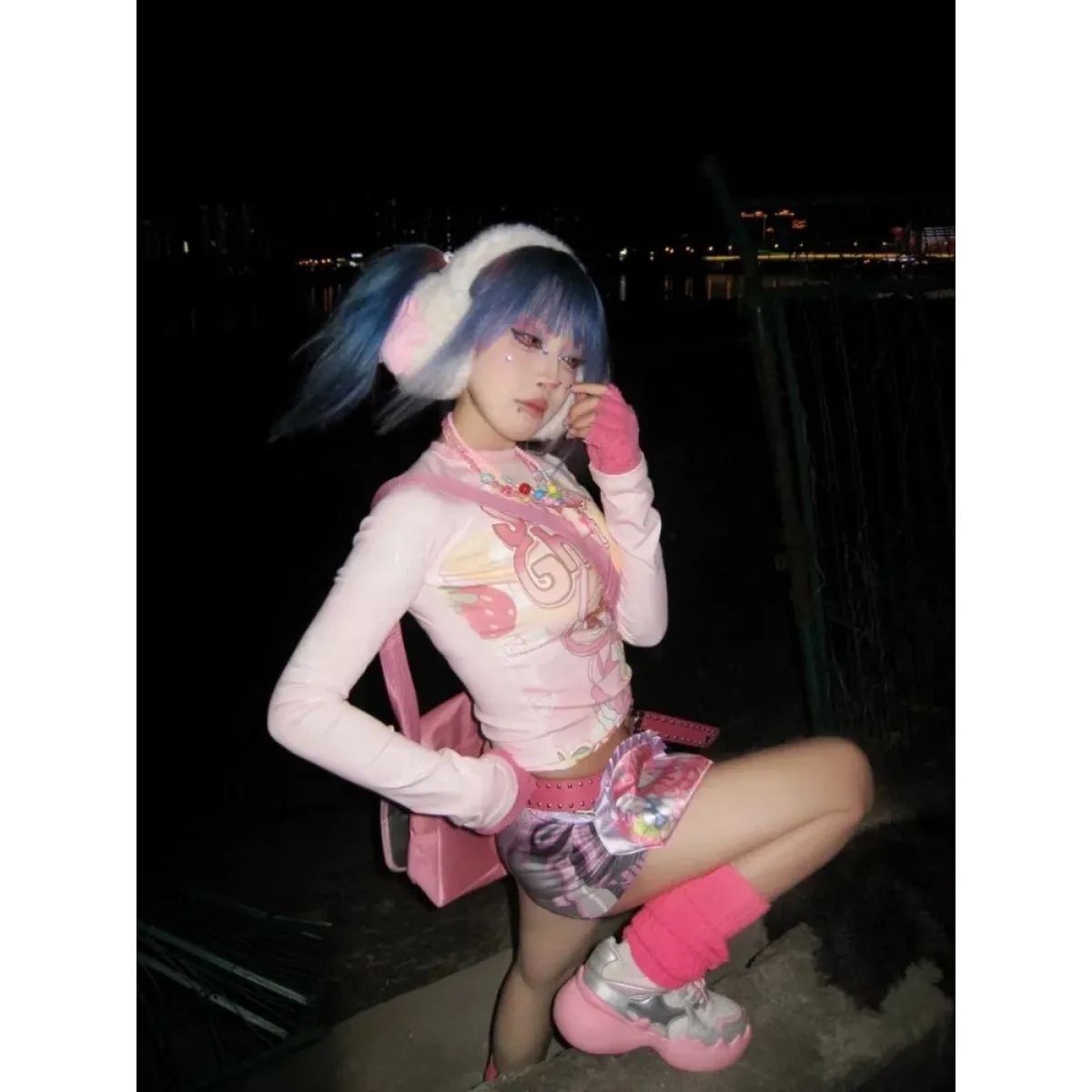 Y2K Harajuku Cartoon Print Slim T-Shirt – Kawaii Women's Streetwear