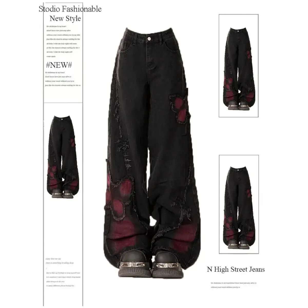 Gothic Baggy Jeans – Y2K Harajuku Grunge Aesthetic