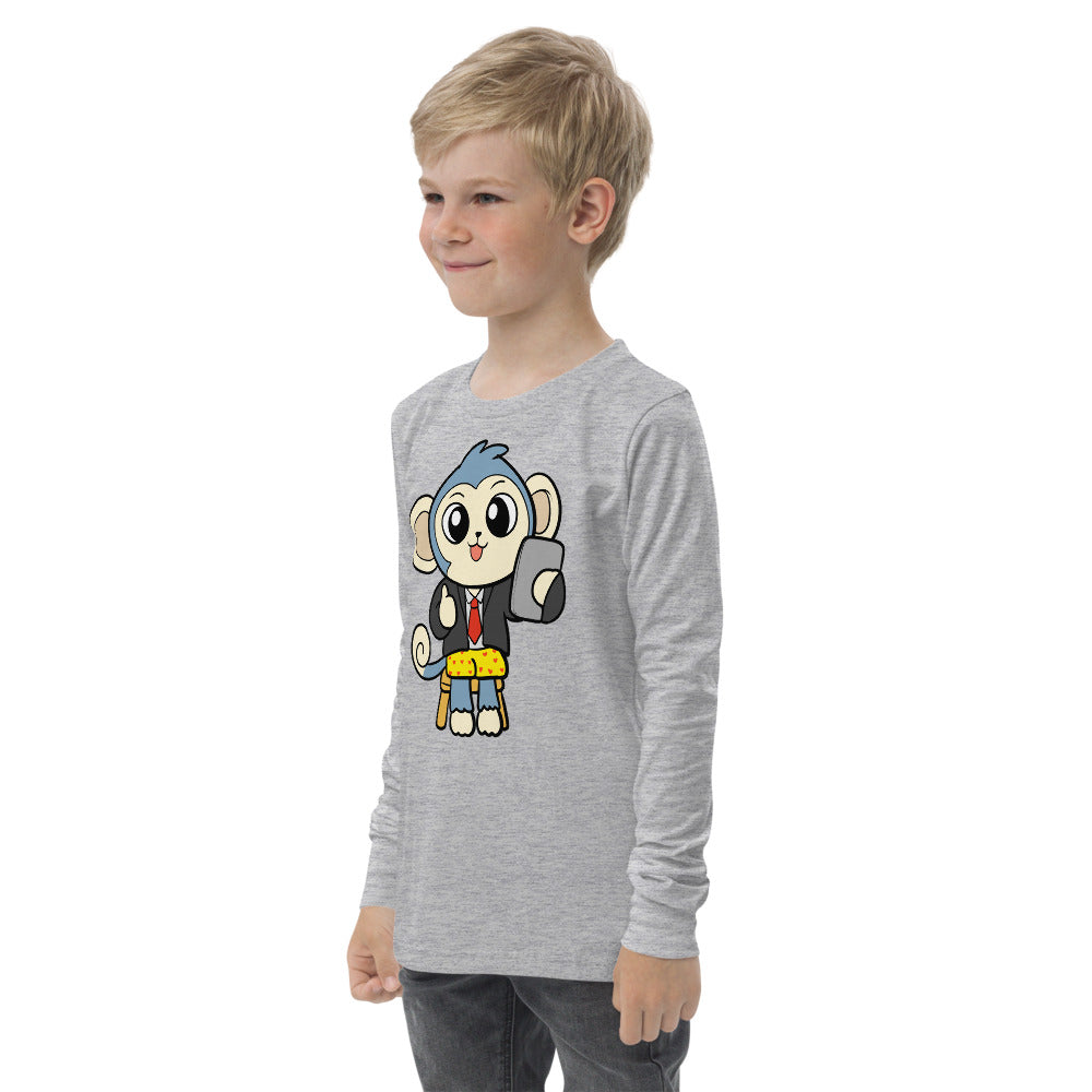 Liberty at Home (Schooling) Cartoon Monkey Youth long sleeve tee