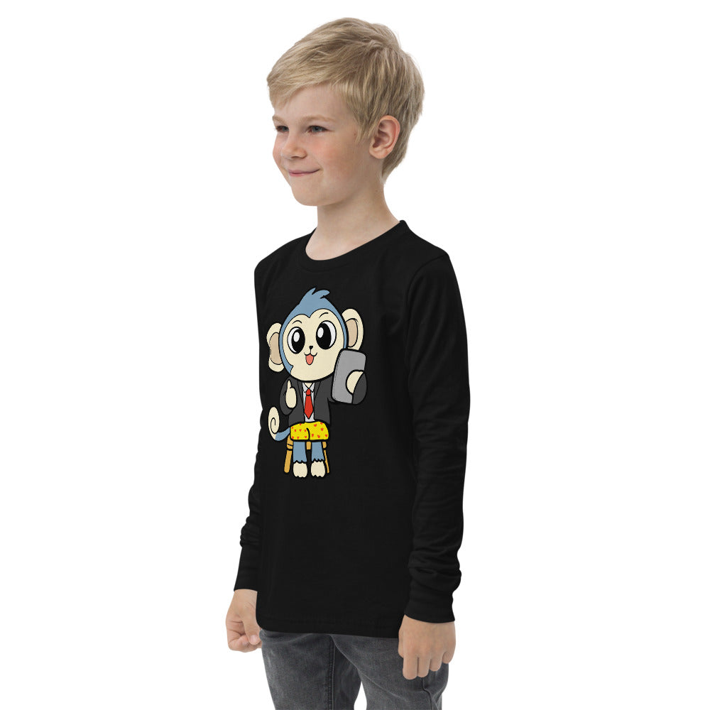Liberty at Home (Schooling) Cartoon Monkey Youth long sleeve tee