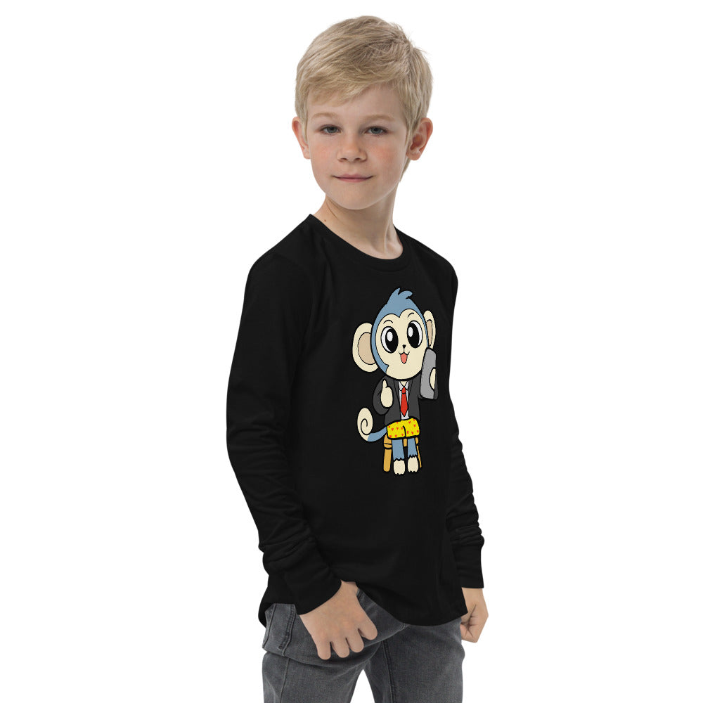 Liberty at Home (Schooling) Cartoon Monkey Youth long sleeve tee