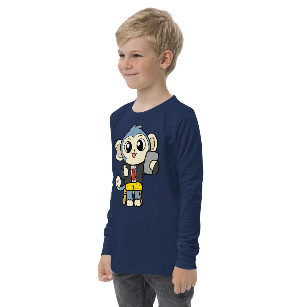 Liberty at Home (Schooling) Cartoon Monkey Youth long sleeve tee