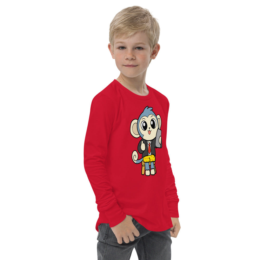 Liberty at Home (Schooling) Cartoon Monkey Youth long sleeve tee