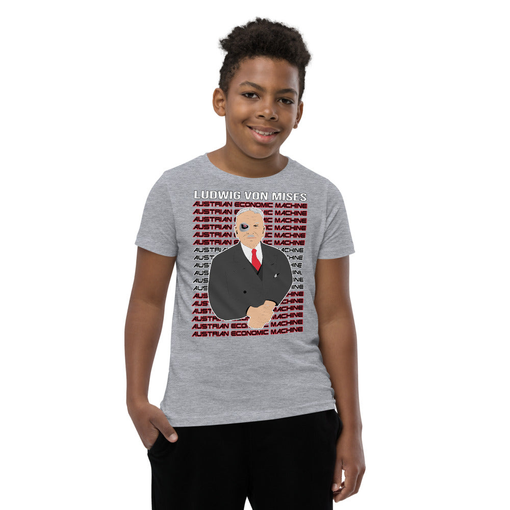 Ludwig von Mises - Austrian Economics Machine Youth Short Sleeve T-Shirt