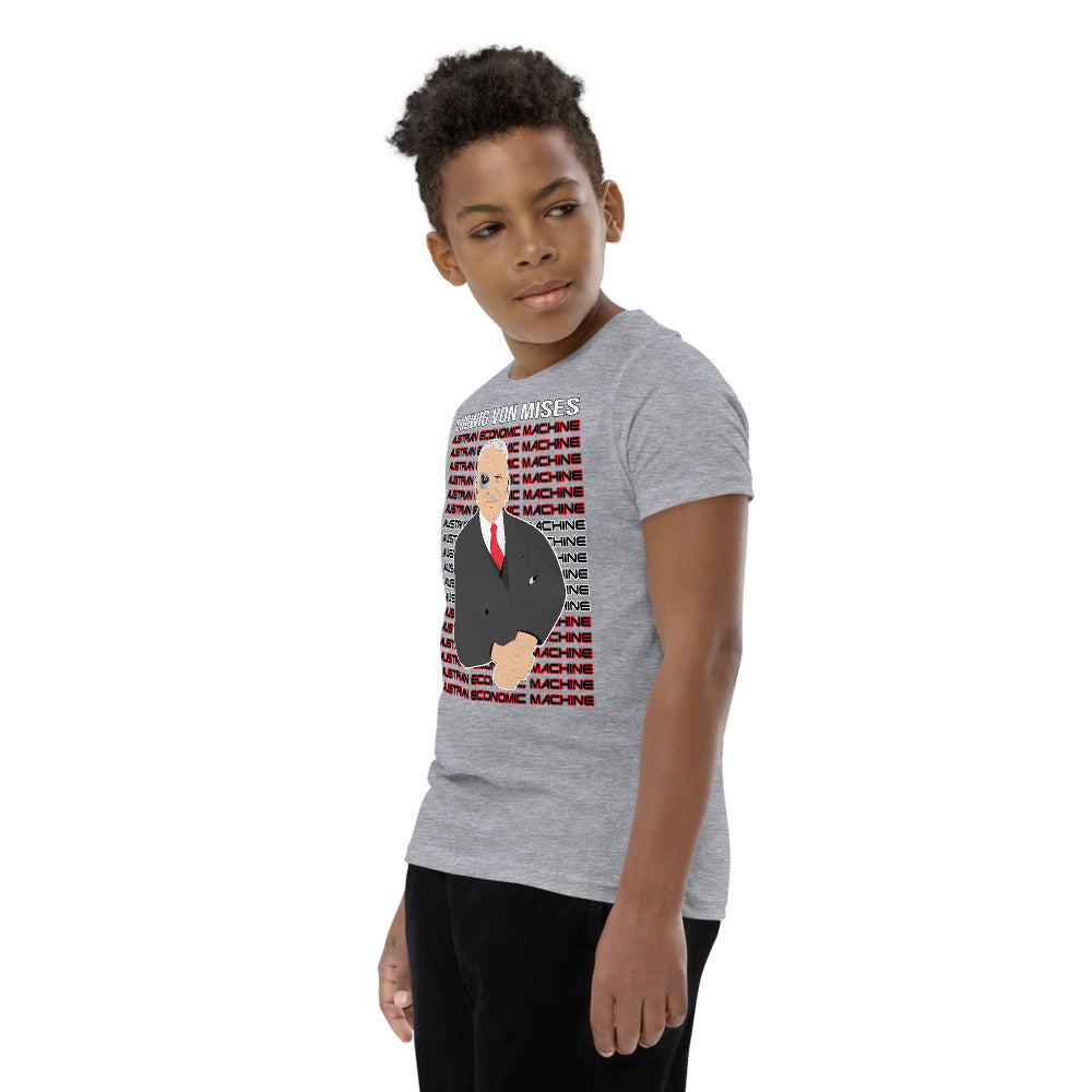 Ludwig von Mises - Austrian Economics Machine Youth Short Sleeve T-Shirt