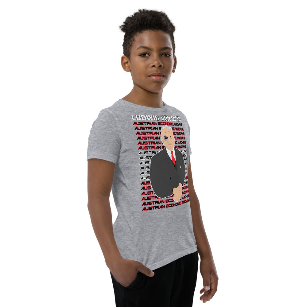 Ludwig von Mises - Austrian Economics Machine Youth Short Sleeve T-Shirt