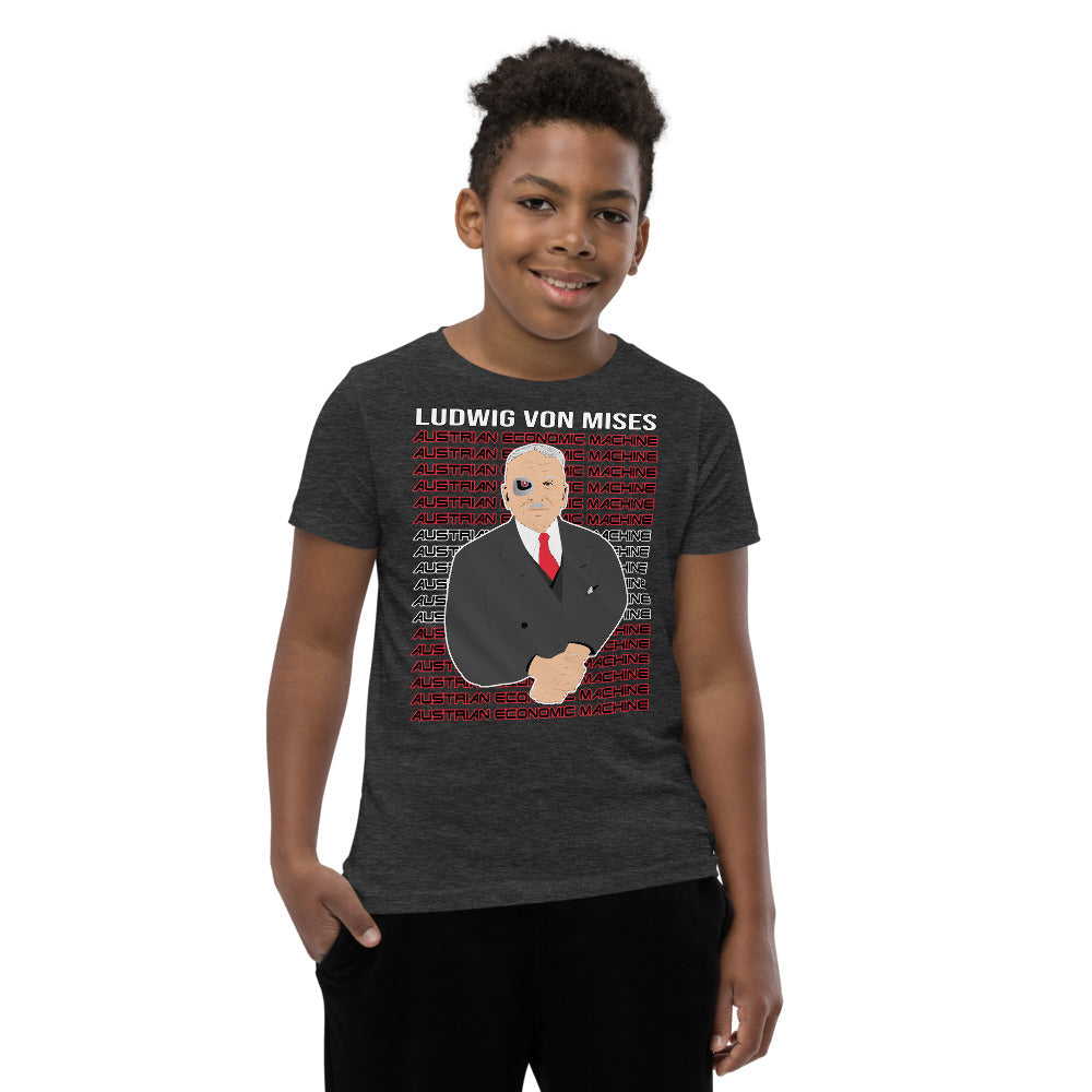 Ludwig von Mises - Austrian Economics Machine Youth Short Sleeve T-Shirt