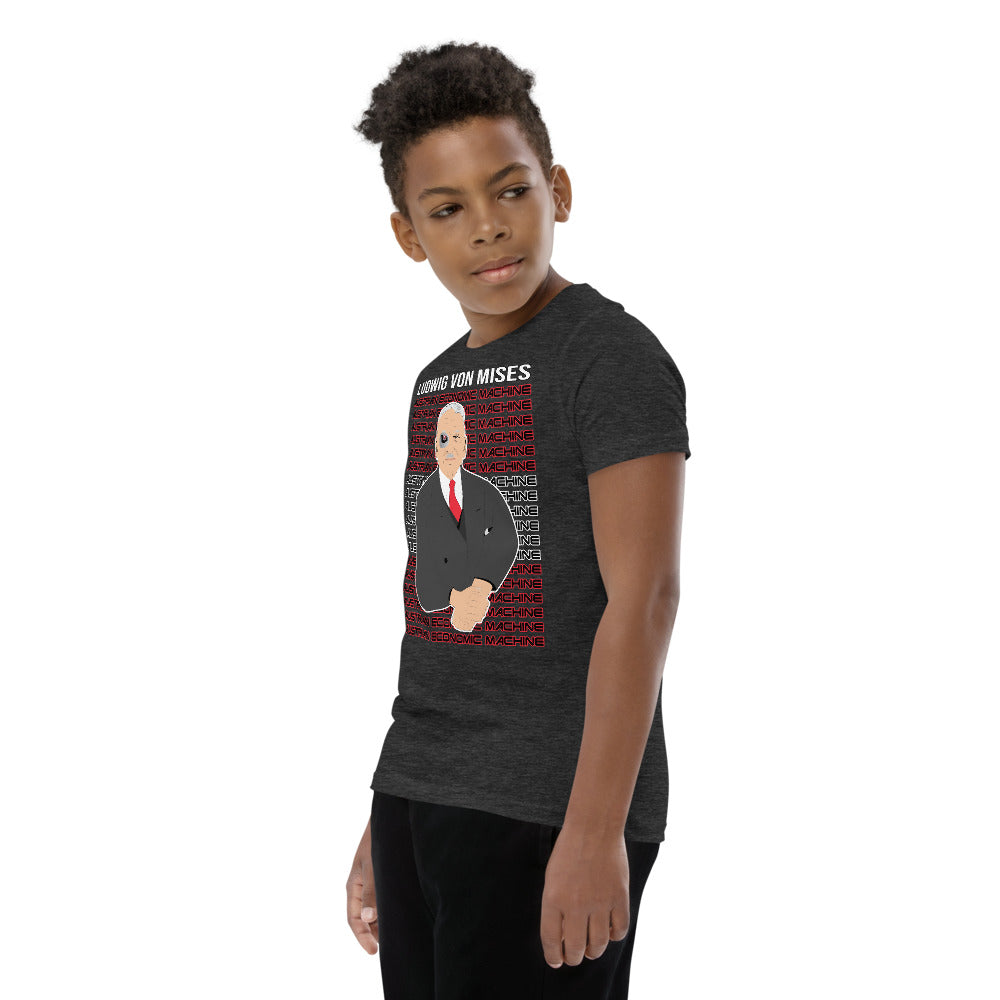 Ludwig von Mises - Austrian Economics Machine Youth Short Sleeve T-Shirt