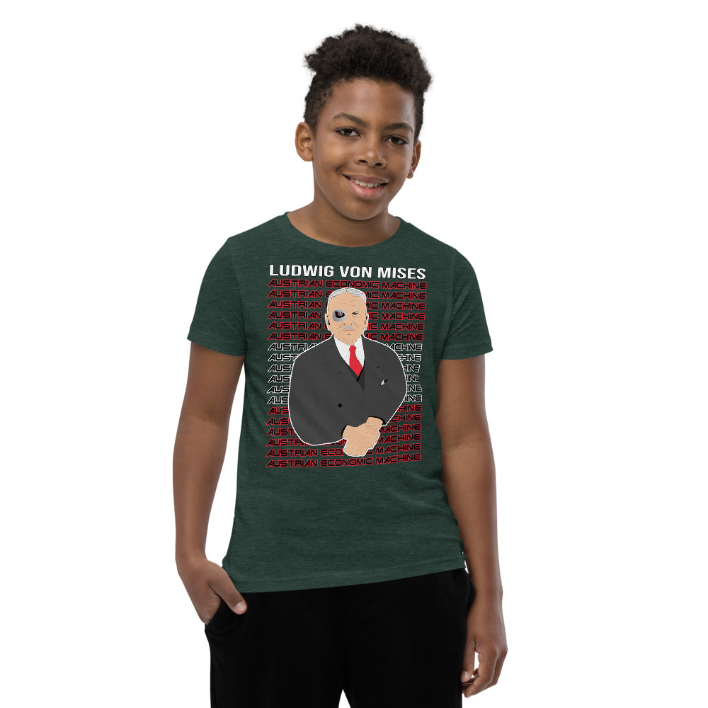 Ludwig von Mises - Austrian Economics Machine Youth Short Sleeve T-Shirt