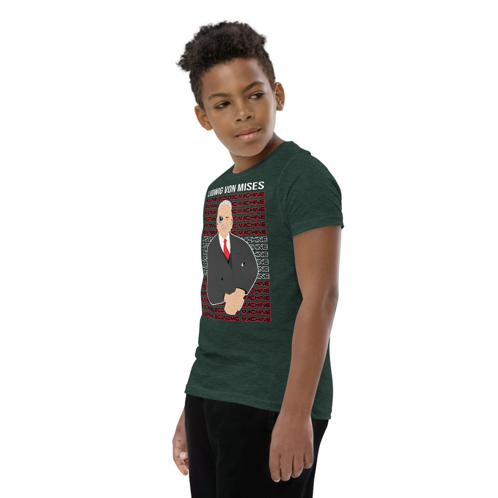 Ludwig von Mises - Austrian Economics Machine Youth Short Sleeve T-Shirt