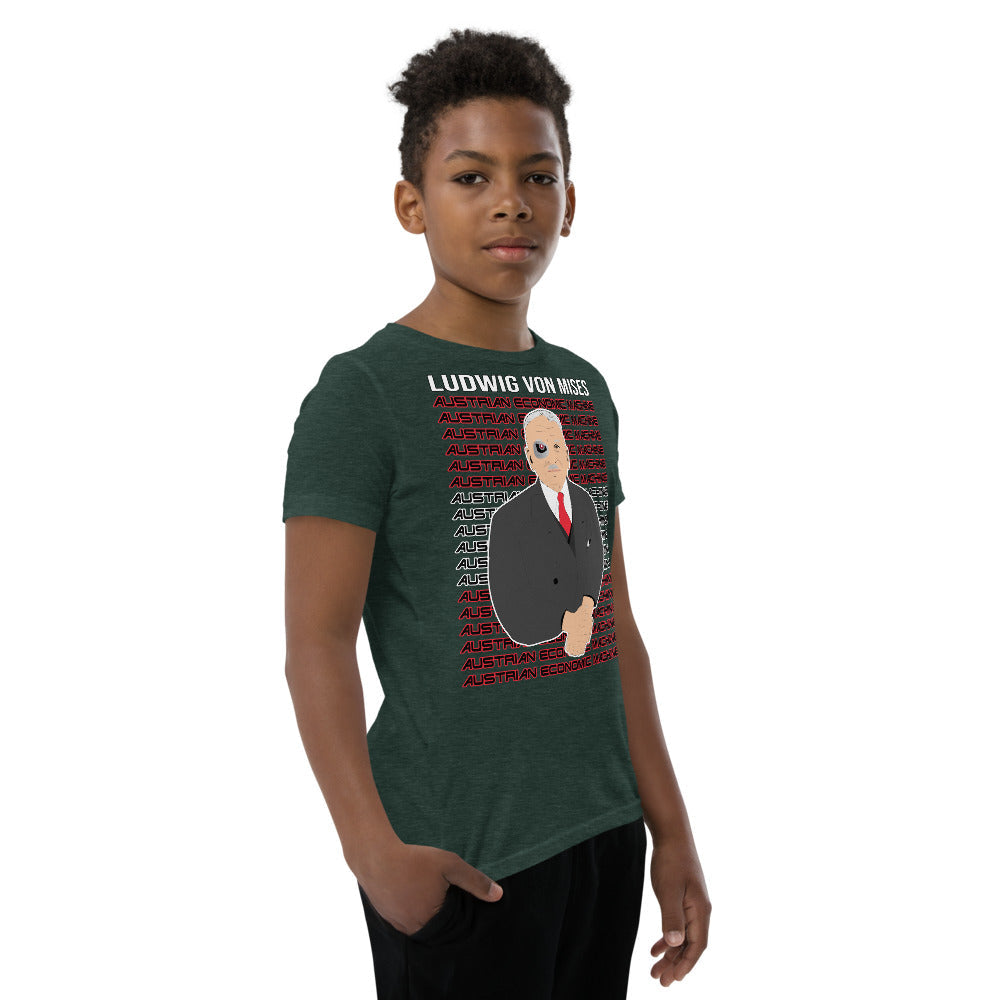 Ludwig von Mises - Austrian Economics Machine Youth Short Sleeve T-Shirt