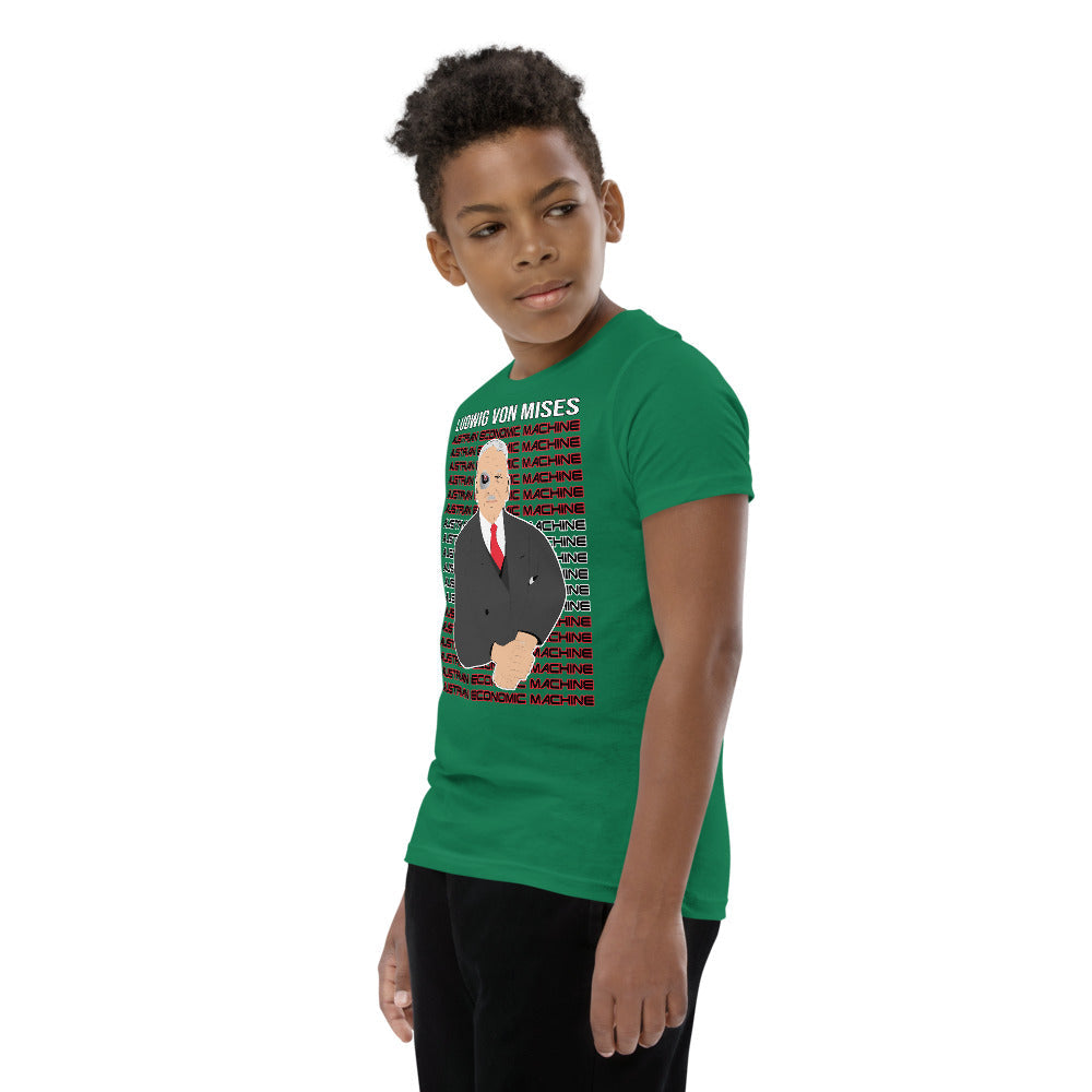 Ludwig von Mises - Austrian Economics Machine Youth Short Sleeve T-Shirt