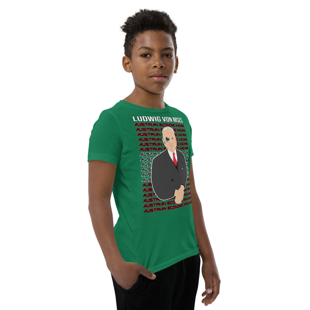 Ludwig von Mises - Austrian Economics Machine Youth Short Sleeve T-Shirt