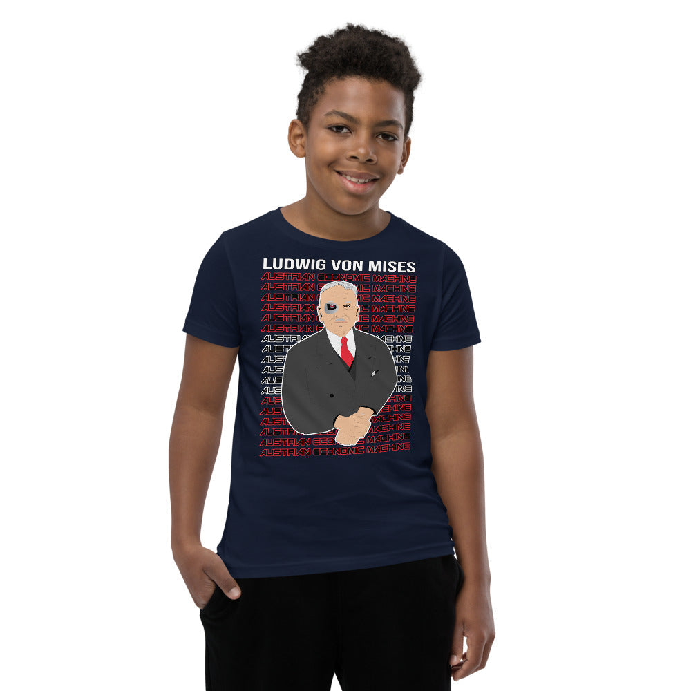 Ludwig von Mises - Austrian Economics Machine Youth Short Sleeve T-Shirt