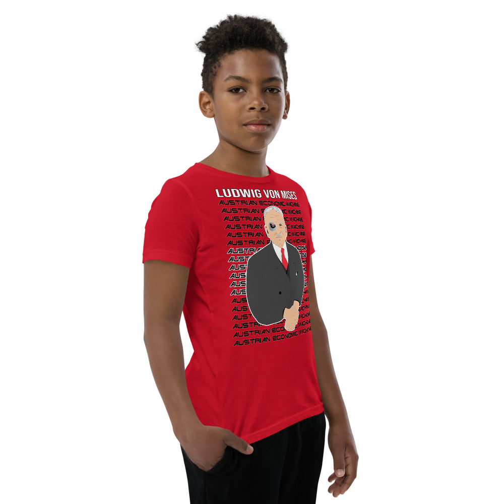 Ludwig von Mises - Austrian Economics Machine Youth Short Sleeve T-Shirt