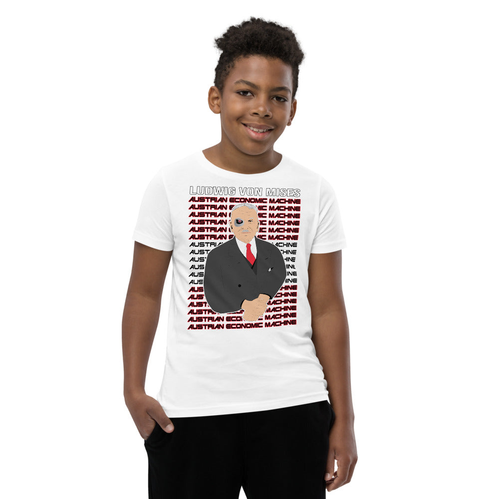 Ludwig von Mises - Austrian Economics Machine Youth Short Sleeve T-Shirt